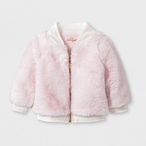 Cat & Jack Baby girl fur bomber jacket NWOT